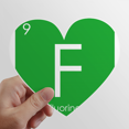 thumbnail image 1 of Chestry Elements Period Table Halogens Element Fluorine F Heart Vinyl Sticker Bicycle Bottle Decal, 1 of 3