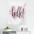 thumbnail image 1 of Abstract Pink Tapestry, Hand Written Typography Hello Lettering Grunge Illustration, Fabric Wall Hanging Decor for Bedroom Living Room Dorm, 5 Sizes, White Blush Charcoal Grey, by Ambesonne, 1 of 1