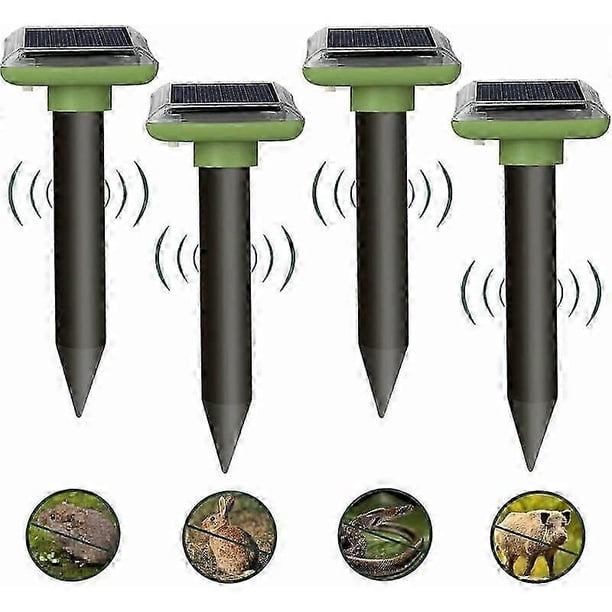 4pcs Mole Repellents Ultrasonic Mole and Gopher Repellent Voles for Moles Solar Mole Repellent Snakes Ultrasonic Snake Repellent