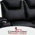 thumbnail image 5 of Seatcraft Concerto Heat & Massage Sofa Italian Leather, Powered Headrest, Powered Lumbar, Power Recline, Black, 5 of 8