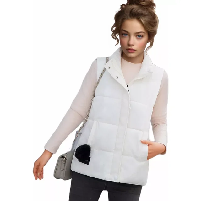 Chaleco Mujer Invierno Cuello Alto Forro Peluche Fino