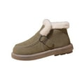 thumbnail image 2 of Xucatan Womens Winter Flat Fluffy Snow Boots,Warm Faux FlockyLining Anti-Slip Slip on Loafer,Outdoor Comfort Ankle Flat Boot Gift, 2 of 8