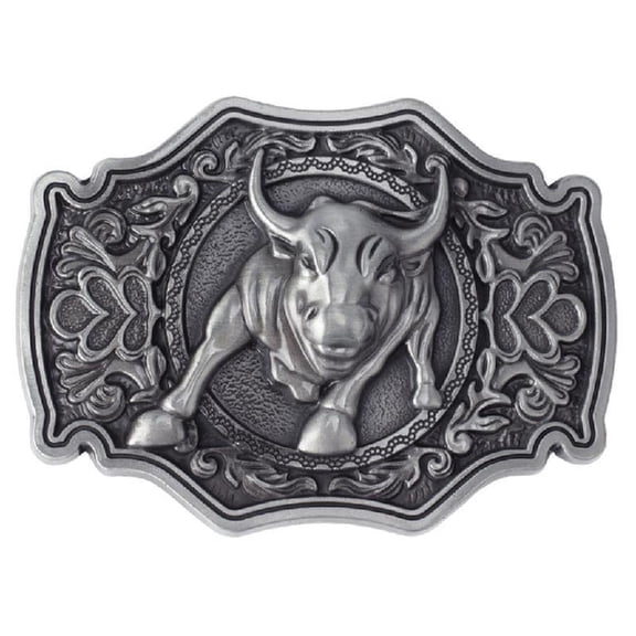 Yokua Big Cowboy Belt Buckle Metal Belt Buckle Long Horn Bull Western Belt Buckle