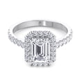 thumbnail image 2 of Azul - Moissanite Emerald Cut Halo Lab Diamond Engagement Ring with Side stones, 2 of 4