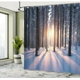 thumbnail image 3 of Forest Shower Curtain Sunset at Wintertime for Bathroom 84" Extralong, 3 of 4