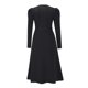 thumbnail image 5 of Vestido de corte A con vuelo para mujer con cinturón, vestido informal elegante para ir al trabajo Kuymtek Negro T L para Mujer, 5 of 9