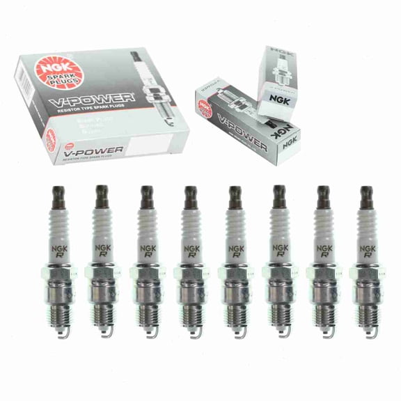 8 pc NGK V-Power Spark Plugs compatible with Buick Riviera 7.0L 7.5L V8 1967-1974