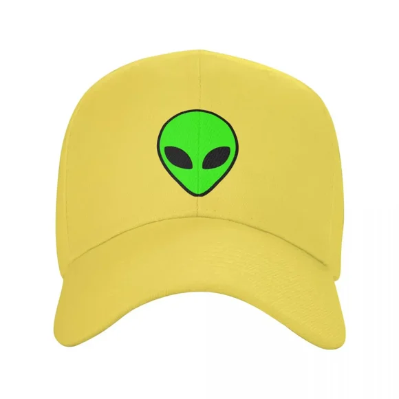 Fashion Unisex Space Alien Baseball Cap Adult Adjustable Dad Hat Men Women Sun Protection Snapback Caps Summer Trucker Hats Yellow Adjustable Cap
