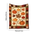 thumbnail image 3 of Vintage Patchwork Border Pumpkin Maple Leaf Flannel Throw Blanket, Quilt Style Fall Harvest Blanket, Soft Polyester Decorative Blanket for Sofa, Bed, Autumn Thanksgiving Farmhouse Home Decor, 3 of 6