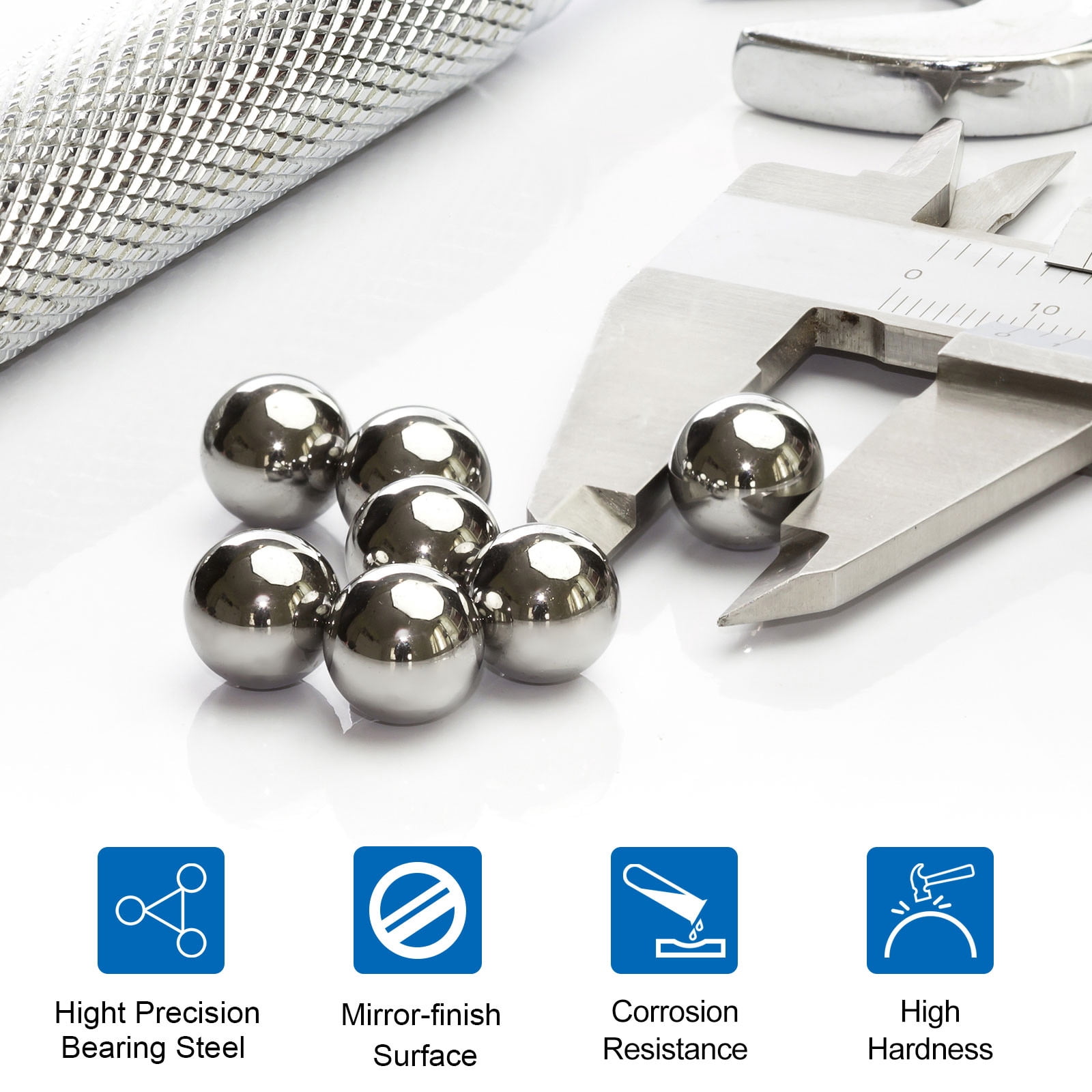 50Pack 1/2" Bearing Balls, 316L Stainless Steel G200 Precision Balls for Bearings Bicycles Casters Automotive Part and DIY (Mirror Polished)