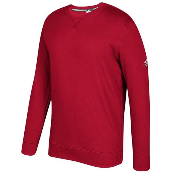 Adidas Men's Essential Fleece Pullover Crew Neck Sweatshirt - Power Red (M)