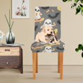 thumbnail image 4 of Yayeee 4 Pack Dining Chair Covers Stretch Parson Chairs Slipcovers Seat Protector, Cute Ghosts, 4 of 6