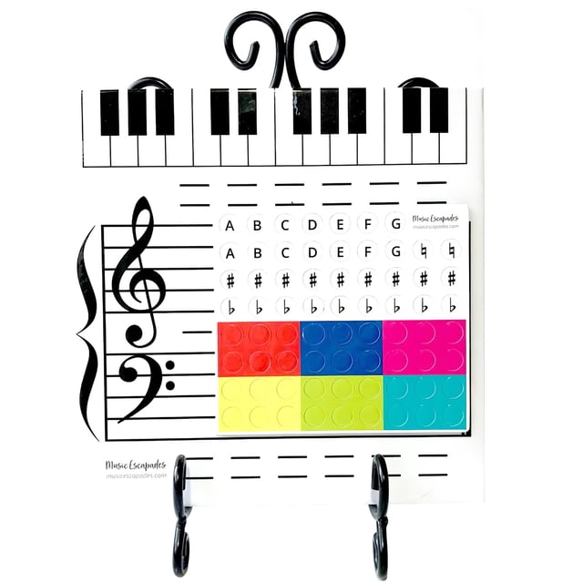 Pizarra borrable con pegatinas de notas magnéticas Pizarra de notas musicales Tiempo de servicio prolongado Tablero de escritura de notas musicales para Vogacara EL010508-00