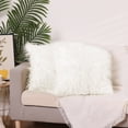 thumbnail image 6 of Unique Bargains Faux Fluffy Zipper Closure Cushion Covers Throw Pillow Covers (2 Count) White 18" x 18", 6 of 6
