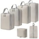 thumbnail image 1 of 6 cubos de compresión para equipaje, bolsas de aseo transpirables, equipaje de viaje beige, 1 of 9
