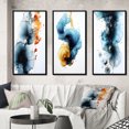 thumbnail image 1 of Designart "Wonders Found Turquoise and Gold Ink Cloud II" Abstract Painting Framed Wall Art Set Of 3 - Turquoise Modern Frame Canvas Set For Living Room Decor, 1 of 6