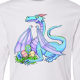 thumbnail image 4 of Inktastic Blue Easter Dragon with Painted Eggs Long Sleeve Youth T-Shirt, 4 of 5