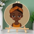 thumbnail image 3 of DIY Stamped Cross Stitch Kits Little African Girl Easy for Beginners with Hoop 11CT Counted Embroidery Needlepoint Crafts Arts for Handmade Enthusiasts and Home Decor 30x30cm(1), 3 of 8