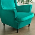thumbnail image 4 of CJC Wingback Chair Covers 2-Piece Stretch Wing Chair Sofa Slipcover Velvet Armchair Covers Furniture Protector, 10 Colors, 4 of 9