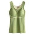 thumbnail image 1 of Camisas Térmicas Sin Mangas Para Mujer Chaleco Con Cuello En V Con Sujetador Incorporado Ropa Interior Camiseta Sin Mangas Térmica - Verde, 1 of 5