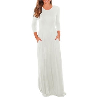 walmart long white dress