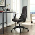 thumbnail image 4 of Fount Modern Mid Back Upholstered Office Chair With Nylon Armrests, Brown Black, 4 of 4