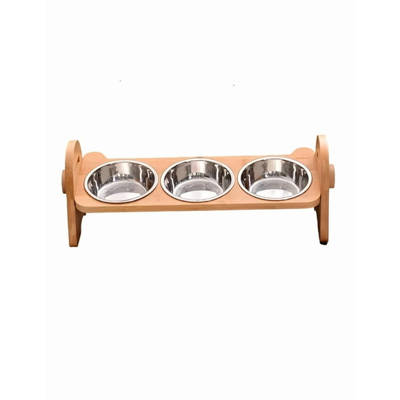 Platos/tazones Xtellar color cafe Elevados Ajustables Para Perros Y Gatos