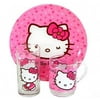 Luminarc "Hello Kitty Sweet Pink" Unbreakable Tempered Glass 3-pcs Dish Set, Pink colored tableware