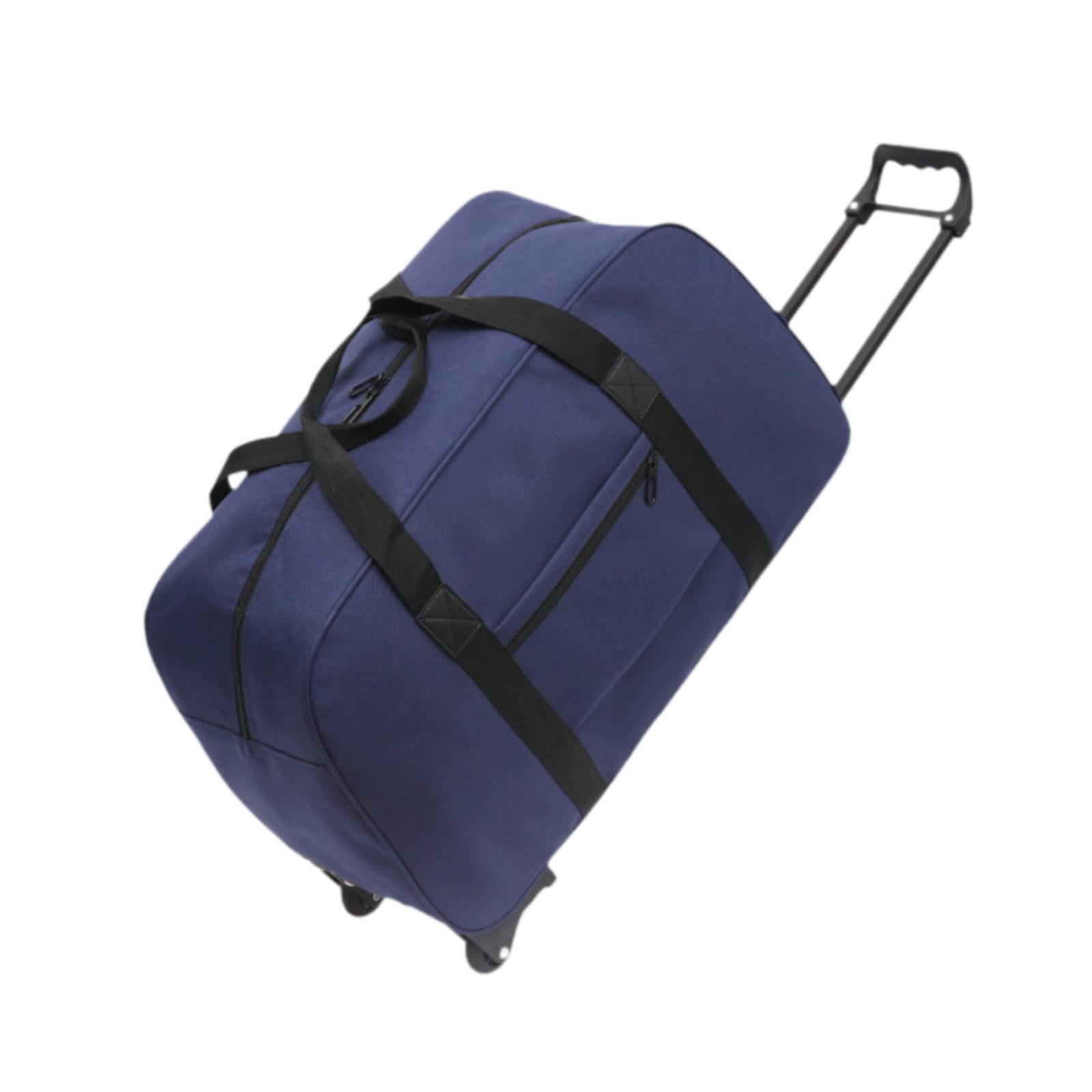 Wzmzjy Wheeled Duffel Bag Suitcase Telescoping Handle Handbag Men Women Multifunctional blue