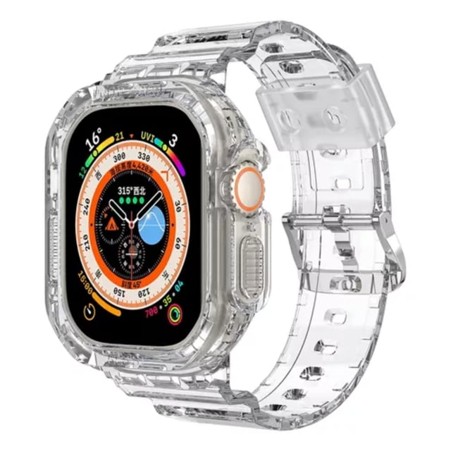 Correa Extensible De Silicona + Case Transparente Unisex M / L 41 / 44 / 45 / 49 mm Para Apple Watch Ultra Compatible Con Serie 8 / 7 / 6 / 5 / 4 / 3 / SE