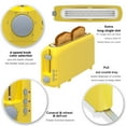 thumbnail image 4 of Yellow 2-Slice Slim Toaster - 10" Long Slot for Bagels & Artisan Bread, 6 Shade Settings, Cancel/Reheat/Defrost, Removable Crumb Tray, Auto Shut-Off, 4 of 5