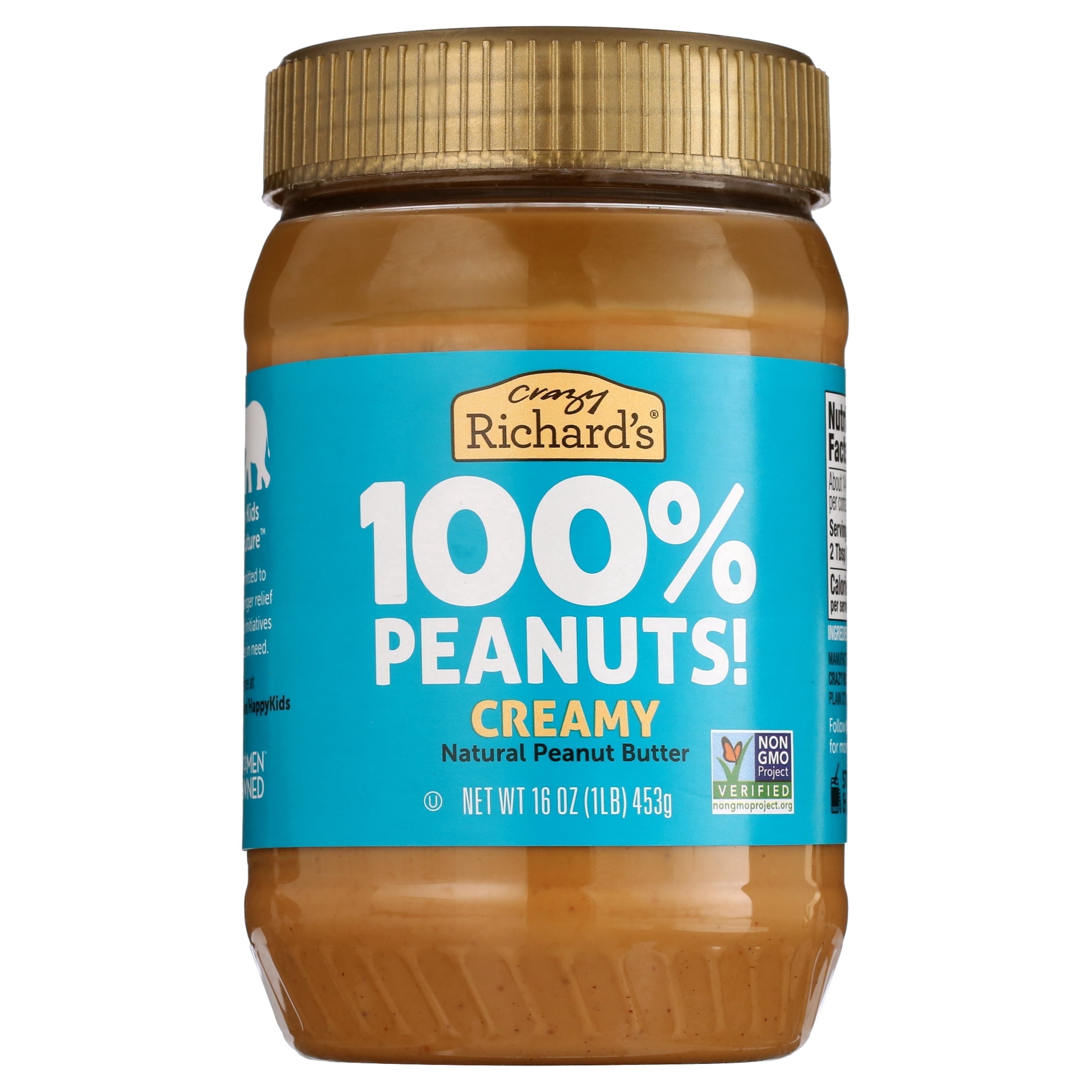 (2 pack) Crazy Richard's All-Natural Creamy Peanut Butter, 16 oz