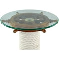 thumbnail image 5 of Nagina International Nautical Authentic Wood Crafted Coffee Table with Thick Clear Glass Top | Maritime Ship Wheel Tables with Rope Pillar (18 Inches), 5 of 5