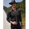 thumbnail image 2 of COOFANDY Men's Western Shirts Embroidered Cowboy Shirt Long Sleeve Slim Fit Halloween Shirts, 2 of 6