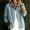 Light Blue, variant on Women Lapel Collar Button Down Soft Washed Denim Jacket Long Sleeve Loose Outerwear Spring Fall Winter Street Loungewear Navy