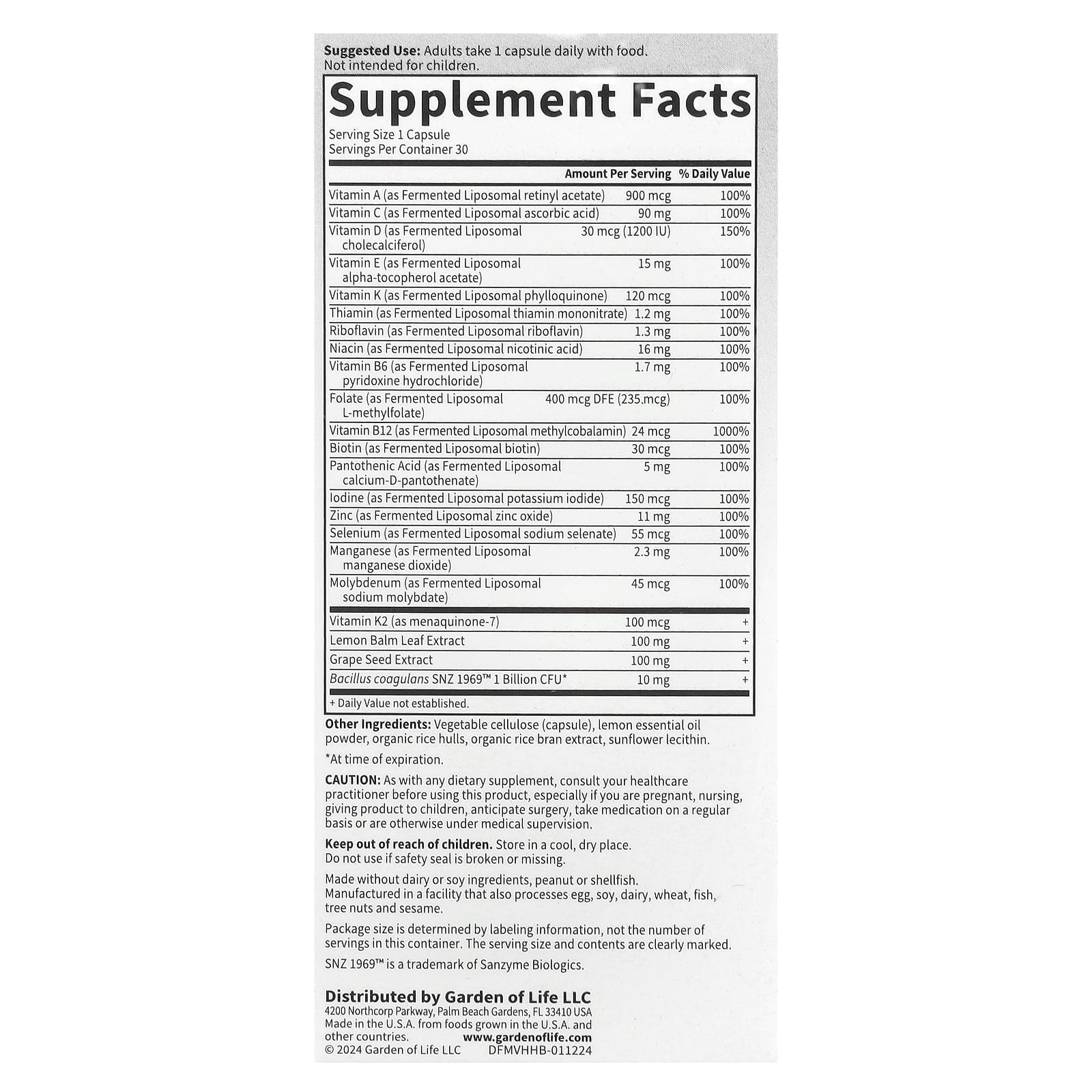 Garden of Life Dr. Formulated Multi+, Heart Health, 30 Capsules
