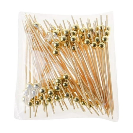 

100PCS Bamboo Cocktail Picks | Food Toothpicks for Appetizers | Pearl Food Sticks Appetizer Skewers for Birthday Wedding Valentine s Day Decoration Party Supplies