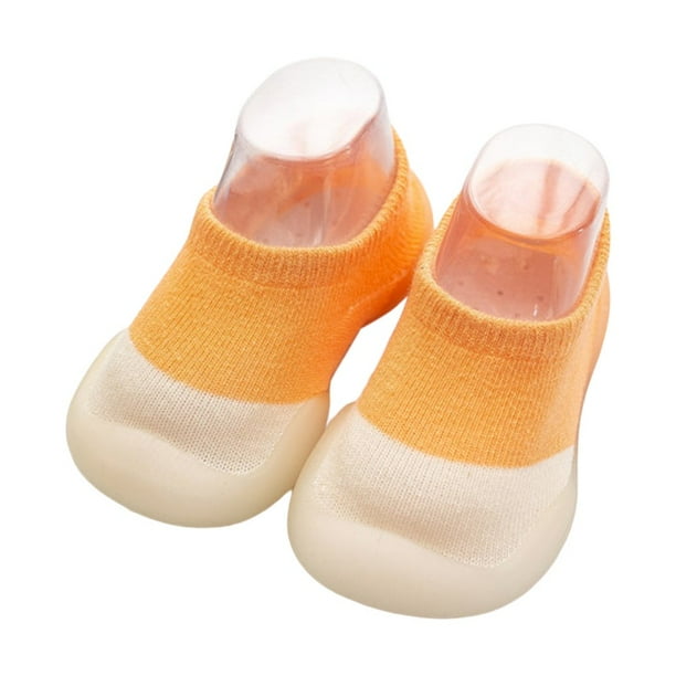 CHOK Bebe Chaussettes Chaussures Filles Garcons Antiderapant Bebe Marche Chaussures de Lit pour Enfant en Bas Age Premarche Jaune 21 Walmart