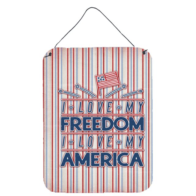 "Treasures Freedom I Love America Impresión de metal, 16 H x 12 W, multicolor" Caroline's Treasures BB5444DS1216