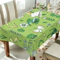 thumbnail image 4 of GZHJMY St. Patrick's Day Clover Tablecloth, Rectangle Waterproof Washable Polyester Table Cover for Picnic Dinner Holiday Party Decor, 60 x 120 Inch, 4 of 7