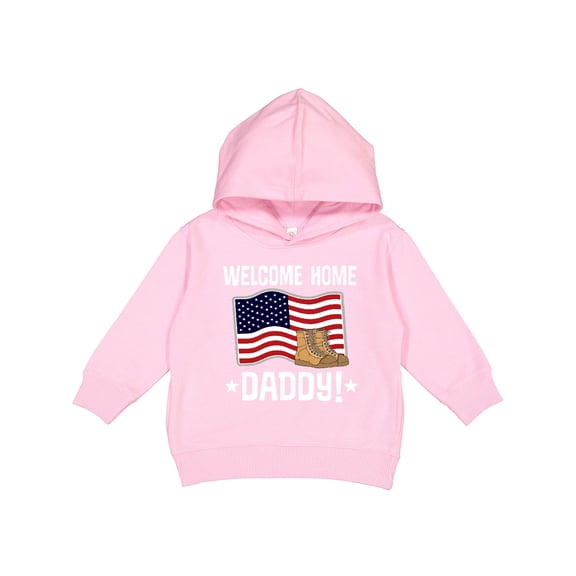 Inktastic Military Dad Welcome Home USA Flag Toddler Hoodie