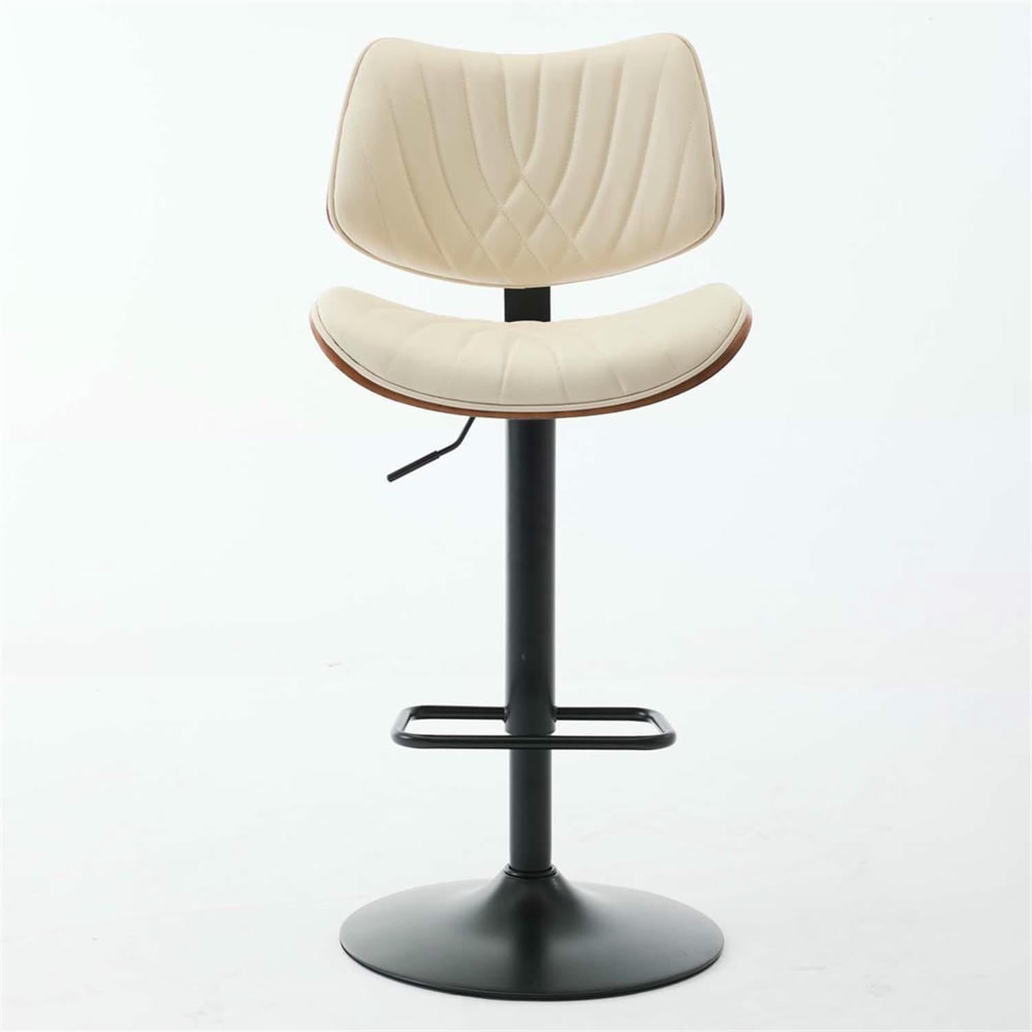 Demi Bonn 46" Adjustable Counter Height Bar Stools, Upholstered Swivel Barstools with Back, Kitchen Island Countertop Chairs for Dining Room, Beige