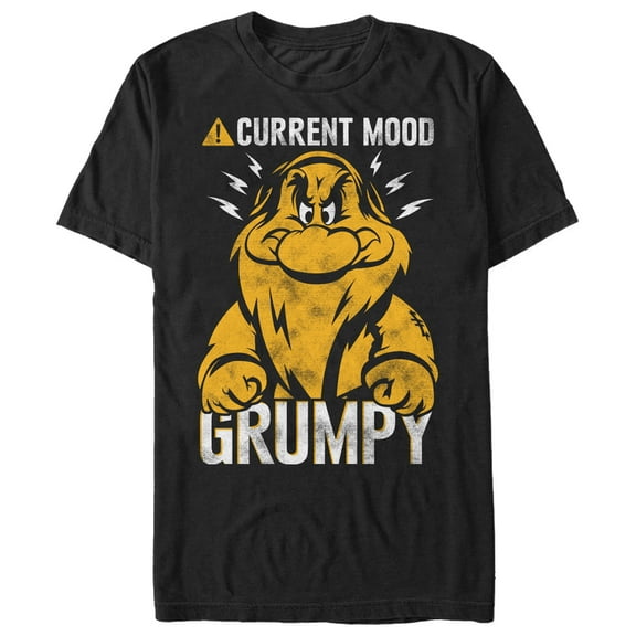 Men's Snow White and the Seven Dwarfs Grumpy Mood Graphic Tee Black X Large