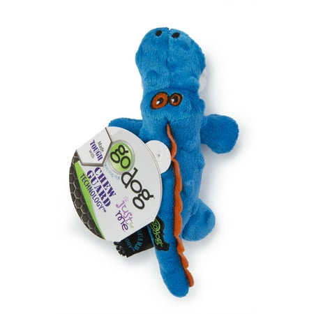 goDog® Gators? Just for Me? with Chew Guard Technology? Durable Plush Squeaker Dog Toy, Blue, Mini