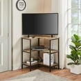 thumbnail image 5 of VECELO Gray L-Shaped 3 Tiers Open Wood Corner Shelf, 5 of 11