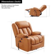 MERITLIFE Power Lift Chair Leather Couch Electric Recliner Sofa for Elderly,Massage Chair Recliner with Massage and Heating Function,Black