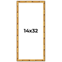 14x32 Frame Gold Bamboo Solid Wood Picture Frame | 1 Inch Moulding Width | Interior Frame Depth