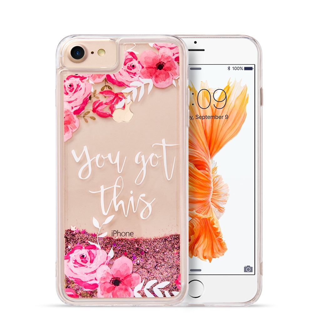 Sparkling Waterfall Beautiful Cellphone Case for iPhone 7 / 8 and Temper Glass