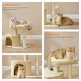 thumbnail image 2 of LEDREM Small Cat Tree Tower with Sisal Scratching Post, Plush Condo with Padded Perch & Cave, for Kittens, Small Spaces, Sand Beige, 2 of 6