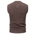 thumbnail image 3 of FINALGANG Mens Argyle Knit Vest V Neck Sleeveless Contrast Diamond Pattern Ribbed Trim Casual Knit Waistcoat For Daily Wear Business Casual Brown XXL, 3 of 3